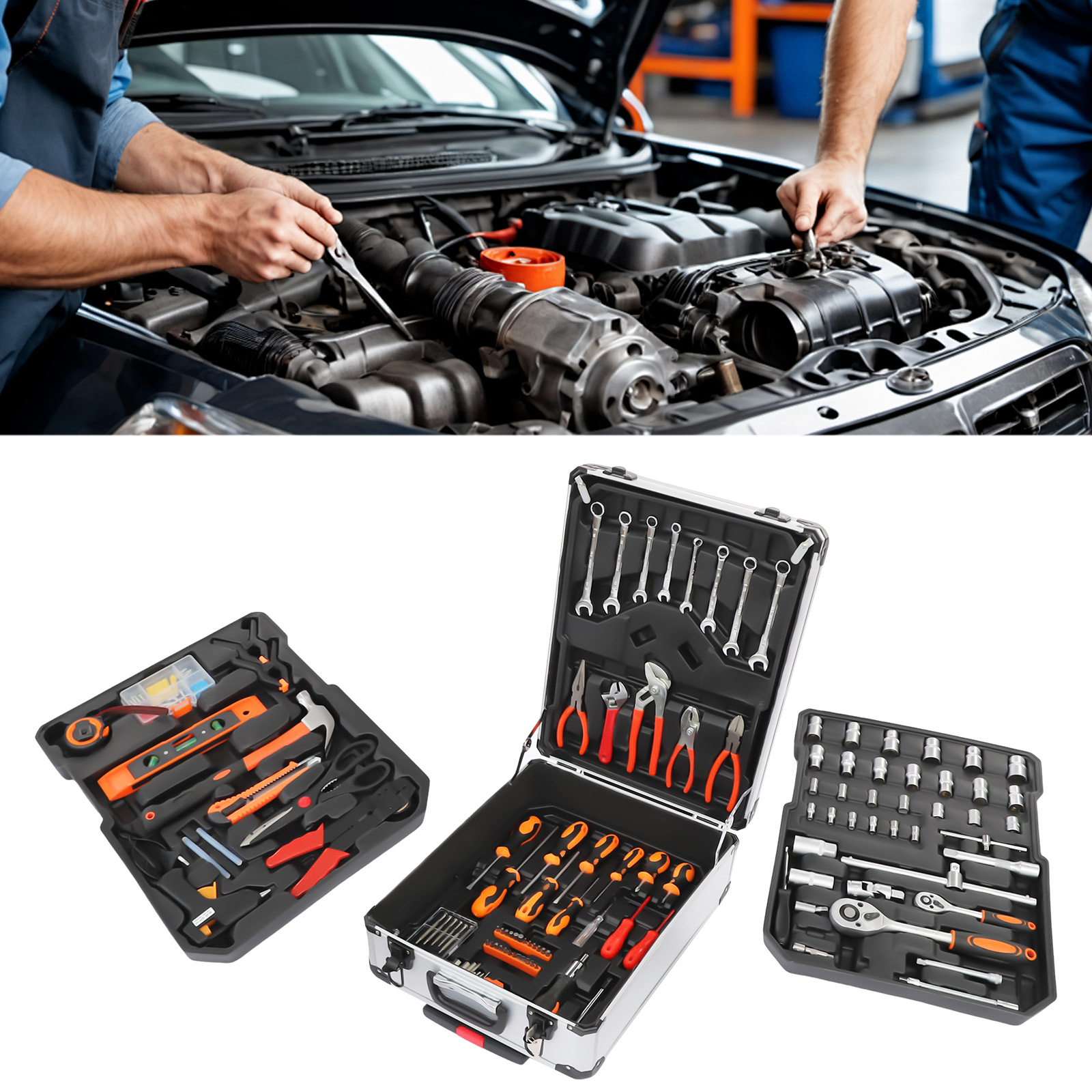 Hand Tools Maintenance Workshop - 187PCS Perangkat Perkakas Reparasi Otomotif Baja