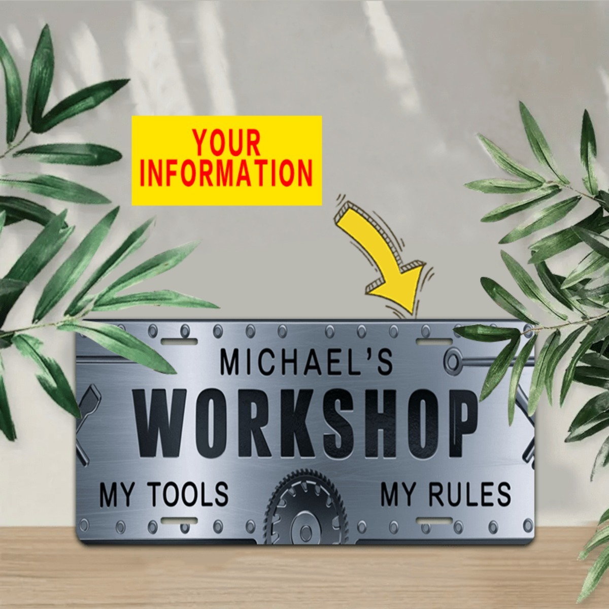 Papan Nama Aluminium Workshop  - Tools Name In Workshop ulasan dan harga