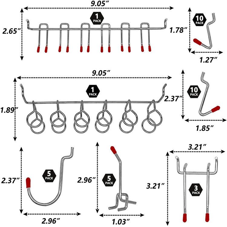 114 Pcs Set Pengait Pegboard L - Workshop Tools Organizing ulasan dan harga