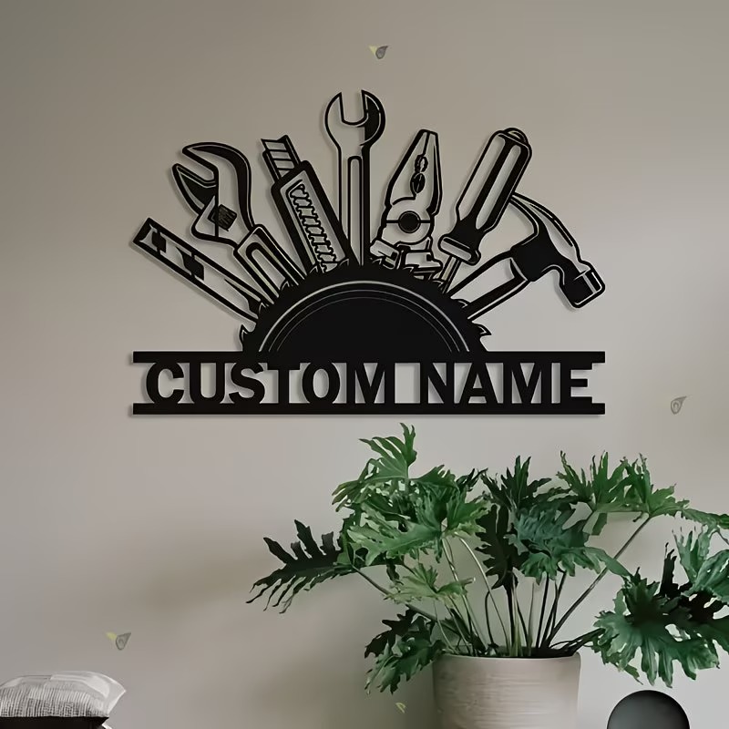 Seni Dinding Logam Kustom - Pa - Tools Name In Workshop ulasan dan harga