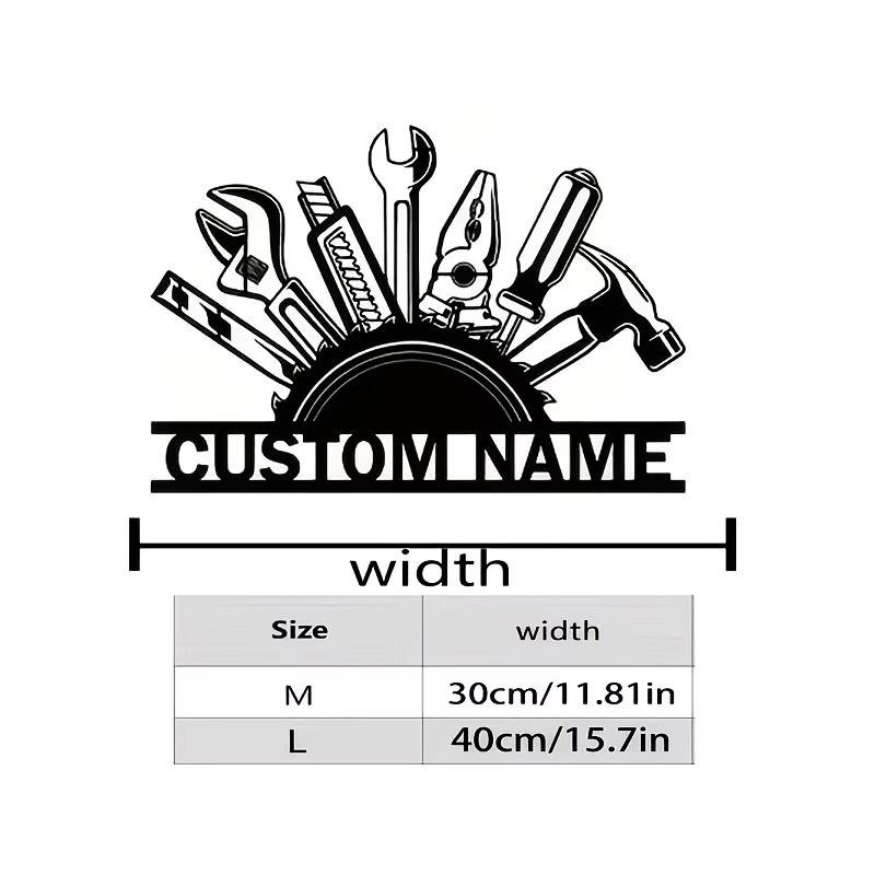 Seni Dinding Logam Kustom - Pa - Tools Name In Workshop ulasan dan harga