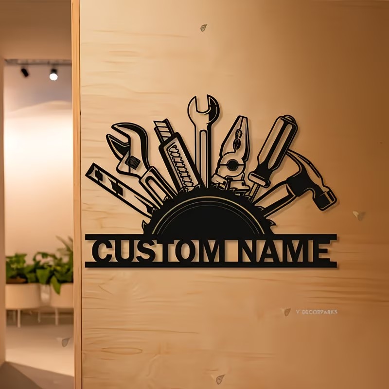 Seni Dinding Logam Kustom - Pa - Tools Name In Workshop ulasan dan harga